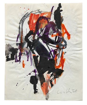 Claudio CINTOLI (Imola, 1935 Roma, 1978 ) Senza titolo 1958 tecnica mista e...