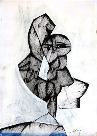 Gianni DOVA (Roma 1925-01-08 Pisa 1991-10-14) Senza titolo pittura su...