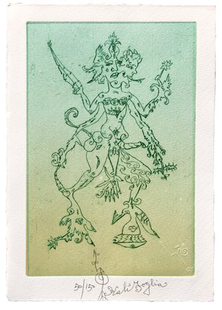 Luigi ONTANI (Vergato 1943-11-24 ) Hali Foglia acquaforte e acquatinta cm....