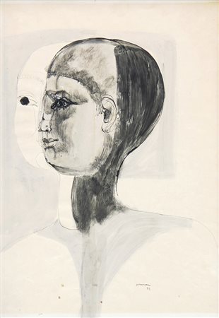 Bruno CASSINARI (Piacenza 1912-10-28 Milano 1992-03-26) Volto di ragazza 1954...