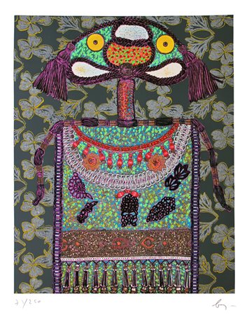 Enrico BAJ (Milano 1924-11-01 Vergiate 2003-06-16) Lady Virginia Woolf 1973...