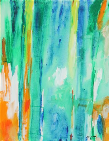 Antonio CORPORA (Tunisi 1909-08-15 Roma 2004-09-06) Oriente 2001 acrilico su...