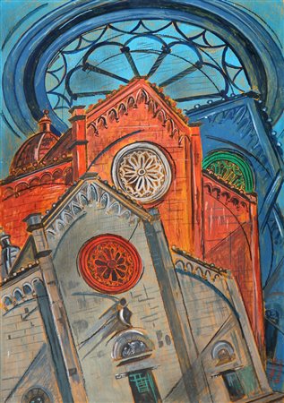 Uberto BONETTI (Viareggio 1909 - 1993 ) Duomo di Pietrasanta anni 30 (1930 -...