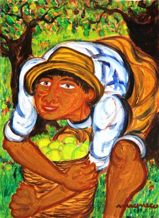 Giuseppe MIGNECO (Messina 1908-02-09 Milano 1997-02-28) Contadino con limoni...