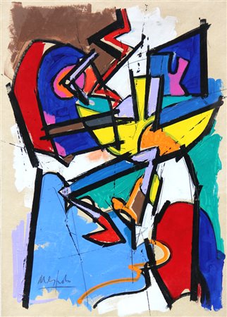 Ugo NESPOLO (Mosso Santa Maria (Bi) 1941-08-29 ) Senza titolo acrilico su...