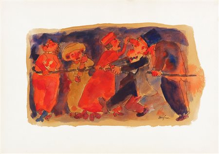 Franz BORGHESE (Roma 1941-01-21 Roma 2005-12-17) Senza titolo tecnica mista...