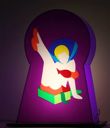 Marco LODOLA (Dorno 1955-04-04 ) Serrato perspex e neon cm. 46 x 38 x...