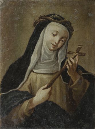 Maestro del XVIII secolo "Santa Caterina da Siena" cm. 35x26 - olio su tela...