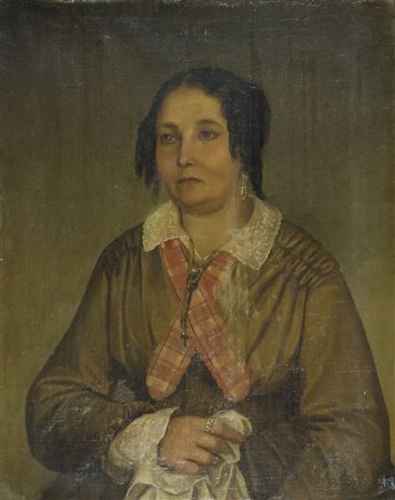 Maestro del XIX secolo "Gentildonna" cm. 80x63 - olio su tela foderata