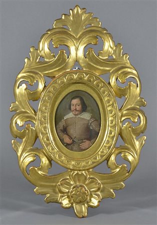 Scuola fiamminga inizi XVIII secolo "Ritratto d'uomo" cm. 12x9 - olio su rame...