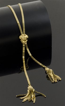 Collana saliscendi in oro giallo, Seconda metà dell'800, gr 16.8