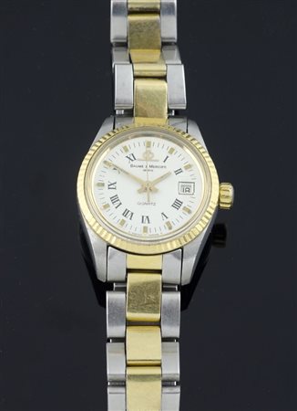 Baume & Mercier: orologio da donna da polso in acciaio e oro, quadrante...