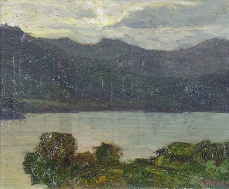 Guido Meineri 1869-1944 "Piccolo paesaggio" cm. 21x24 - olio su tavoletta...