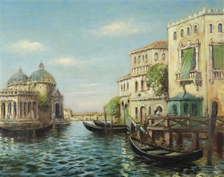 Luigi Moretti 1884-1950 "Veduta di Venezia" cm. 65x81 - olio su compensato...