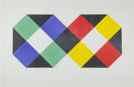Edoardo Landi 1937 "Infinito a colori" cm. 62x90 - litografia a colori...
