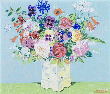 Felicita Frai Praga 1910 "Mazzo di fiori" cm. 40x45 - olio su tela Firmato b....