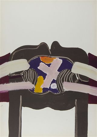 Bruno Chersicla Trieste 1937-2015 Lotto di 2 acrilici su carta raffiguranti...