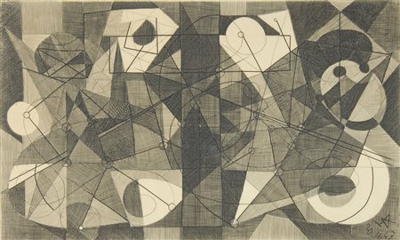 Henri Georges Adam 1904-1967 "Composizione" cm. 37x55 - incisione Firmato b....