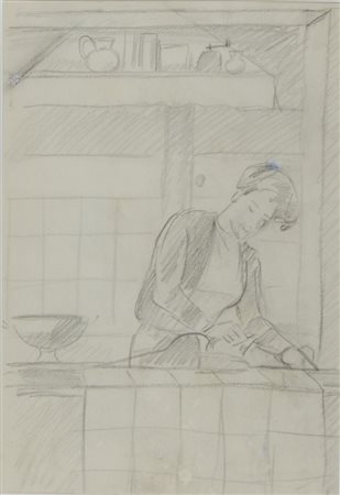 Marcello Dudovich Trieste 1878-Milano 1962 "Lavori domestici" cm. 30x20 -...