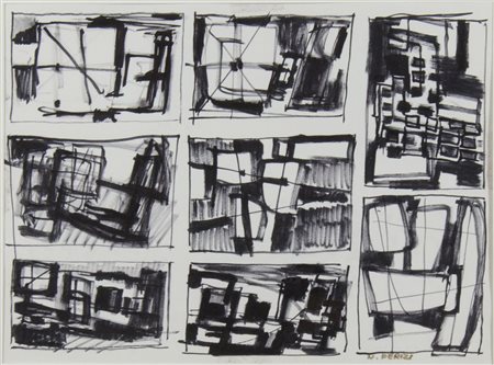 Nino Perizi Trieste 1917-1994 "Ritmi-1" cm. 24x32 - disegno a pennarello...