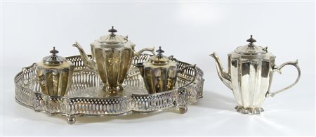 Servizio da caffè in metallo composto da 5 pezzi. Sheffield.