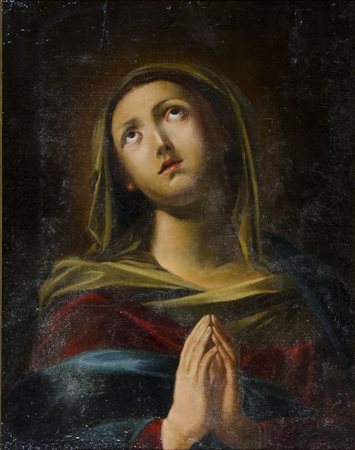 Pittore del XIX secolo "In preghiera" cm. 73x58 - olio su tela