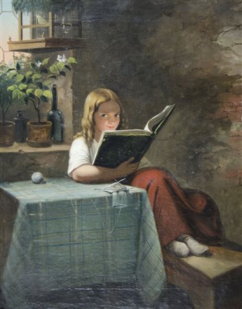 Pittore del XX secolo "Studio in cucina" cm. 53x43 - olio su tela