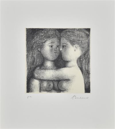 Bueno Antonio, Senza titolo litografia su carta, cm 27x24 esemplare prova...