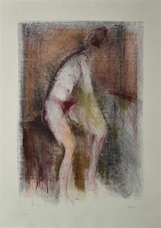 Ajmone Giuseppe, Nudo litografia su carta, cm 70x50 esemplare 81 su 100 sul...