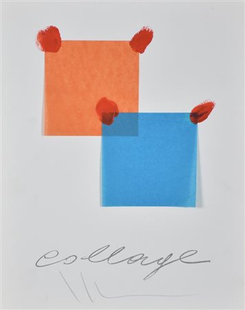 Mondino Aldo, Collage collage originale su cartoncino, cm 28x23,5 l'artista...