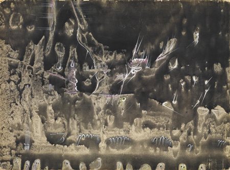 Dova Gianni, SENZA TITOLO tempera su carta applicata su tavola, cm 45x61...