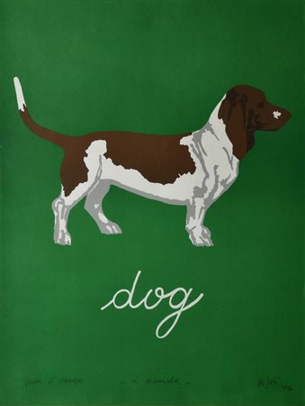 De Poli Fabio, Dog litografia su carta, cm 60x45 esemplare prova di stampa...