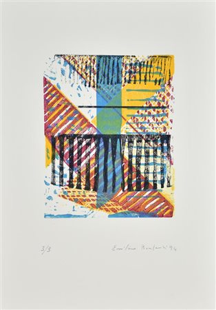 Bonfanti Emiliano, Senza titolo xilografia su carta, cm 48,5x33,7 (lastra cm...