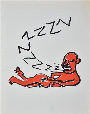 Calder Alexander, Lettera Z riproduzione a stampa su cartoncino, cm 28x23,5...