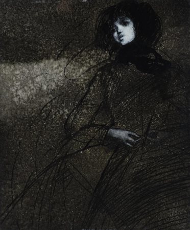 Benvenuti Riccardo, Senza titolo tecnica mista su cartoncino telato, cm 30x25...