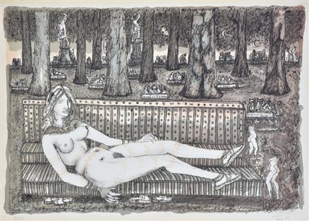 Zancanaro Tono, La Bella del Pra litografia su carta, cm 50x70 esemplare 92...