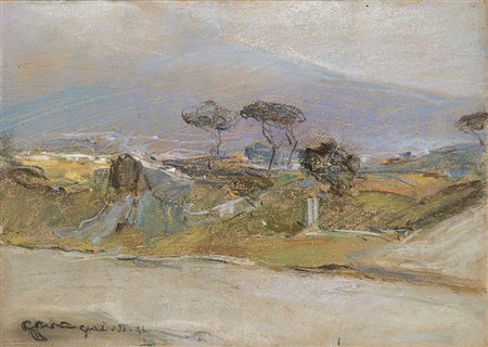 Giuseppe Casciaro (Ortelle 1861 - Napoli 1945)"Paesaggio napoletano"pastello...