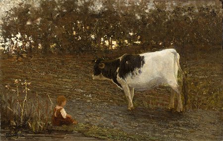 Luigi Steffani (San Giovanni Bianco 1827 - Milano 1898)"Il bimbo e la...