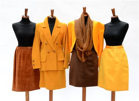 SAINT LAURENT RIVE GAUCHE Lotto composto un tailleur, un bolero, tre gonne e...