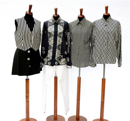 GIANNI VERSACE Lotto composto da un jeans, una gonna, tre camicie e un gilet,...
