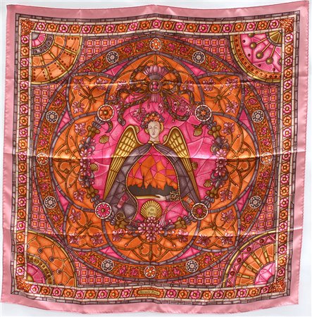 HERMÈS Foulard in seta "Lumières de Paris", Natsuno Hidaka 2006, nei toni del...