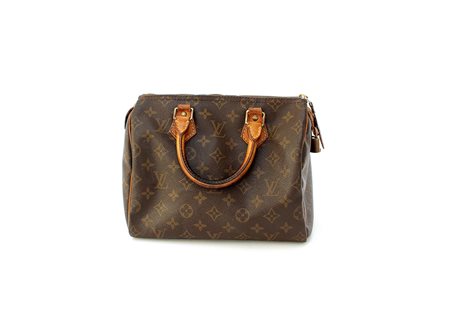 LOUIS VUITTONBorsa "speedy" in tele Monogram con profili in vacchetta,...