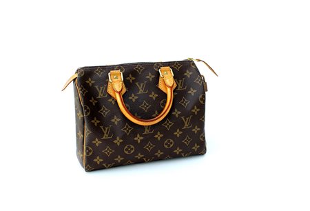 LOUIS VUITTONBprsa "speedy" in tele Monogram con profili in vacchetta,...