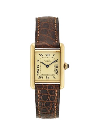 CARTIER TANK (boutique)Orologio da polso da donna argento doratoAnni...