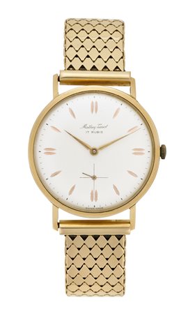 MATHEY TISSOT Orologio da polso da uomo in oro 18K con bracciale Anni '50...