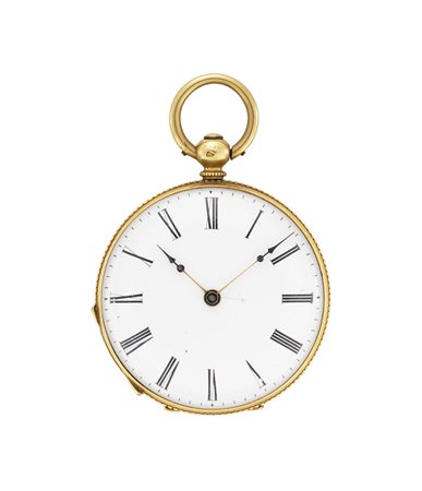 ANONIMO Orologio da tasca da uomo in oro 18KEpoca metà secolo XIXMovimento...