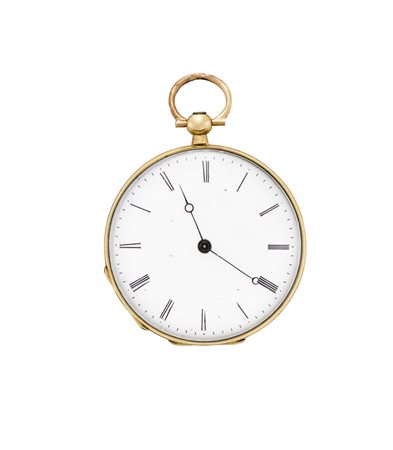 ANONIMOOrologio da tasca da uomo in oro 18K secondo fondello in metalloEpoca...