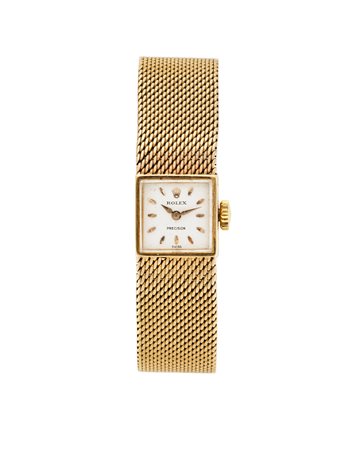 ROLEXOrologio da polso da donna in oro 18K con bracciale integratoAnni...