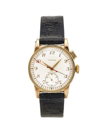 LONGINES, CronostopOrologio da polso da uomo laminato, con iscrizione sulla...