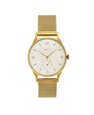 ZENITHOrologio da polso da uomo in oro 18K con braccialeAnni '50Quadrante,...
